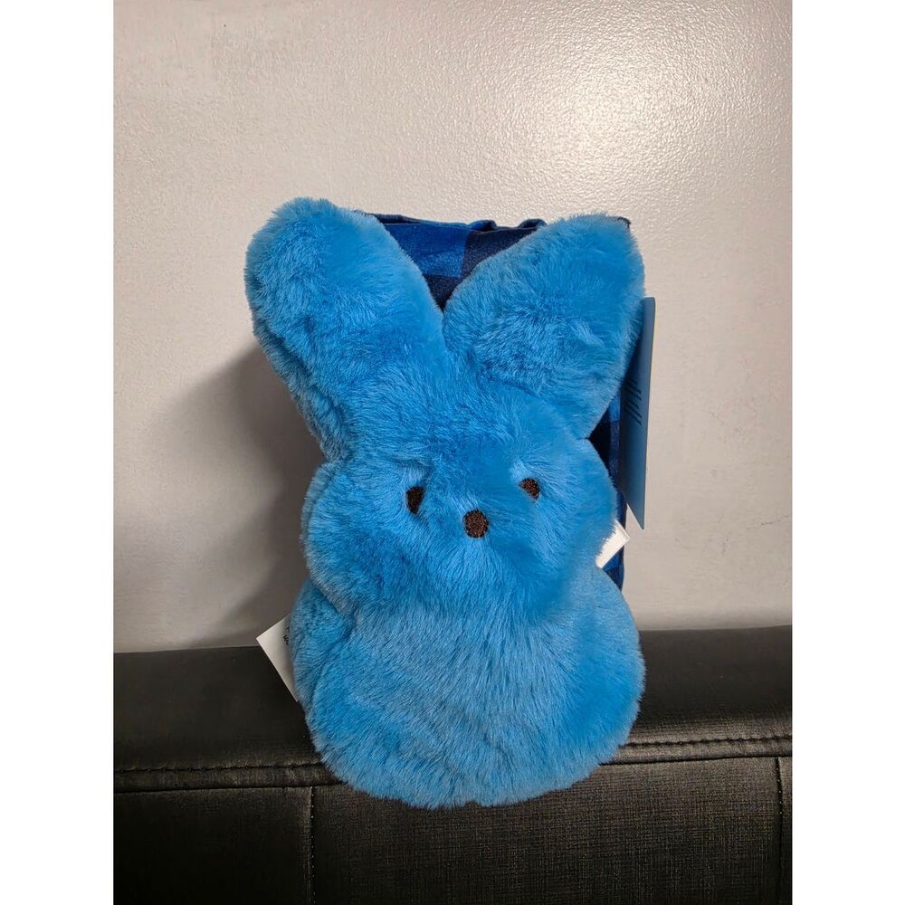 New 8.5' Blue Easter Peeps Plush & Chessboard Blanket for Adult/ Child Gift Set